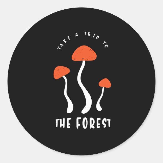 Sticker Rond Champignons Humour Drôle Dit Champignons Picker (Devant)