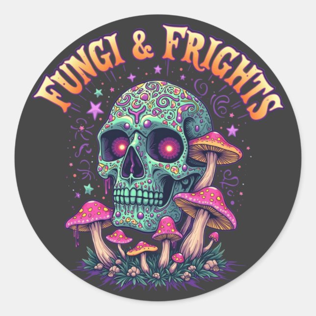 Sticker Rond Champignons & Peurs  (Devant)
