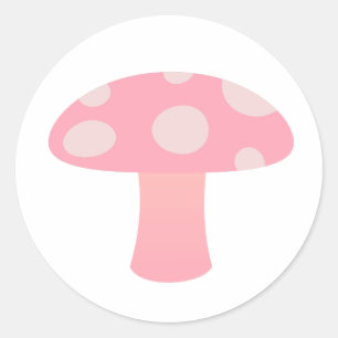 Sticker Rond Champignons roses