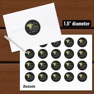 Sticker Rond Champignons solaires brillants avec citation inspi