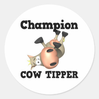 Sticker Rond Champion Cow Tipper