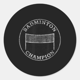Sticker Rond Champion de Badminton Famille Concurrentielle Arri