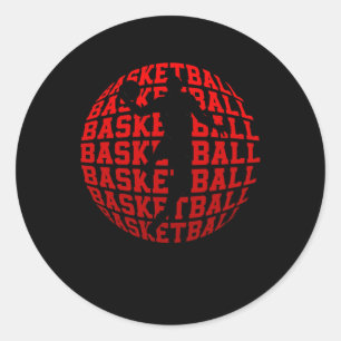 Sticker Rond Champion de basket-ball de basket-ball Fans Retro