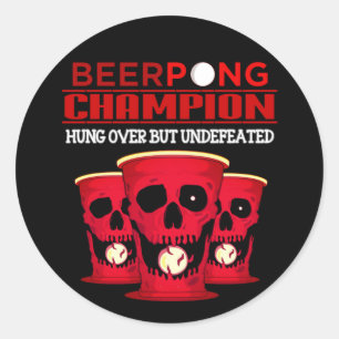 Sticker Rond Champion de Beer Pong