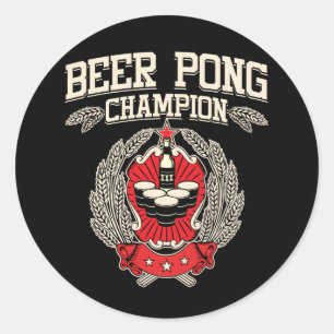 Sticker Rond Champion de Beer Pong