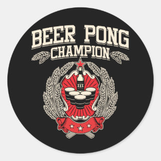 Sticker Rond Champion de Beer Pong