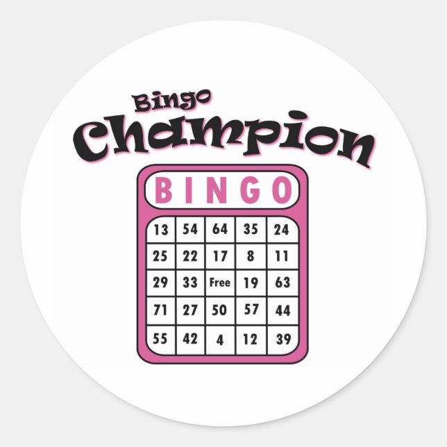 Sticker Rond Champion de Bingo (Devant)