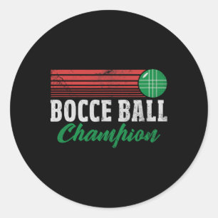 Sticker Rond Champion de Bocce Byll Joueur de Bocci Italien Cha