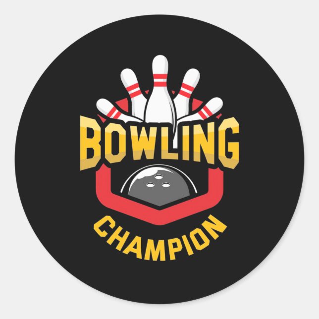 Sticker Rond Champion de Bowling (Devant)