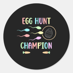 Sticker Rond Champion de chasse aux oeufs Annonce de grossesse