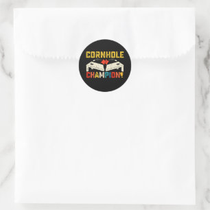 Sticker Rond Champion de Cornhole Américain USA 4 Juillet
