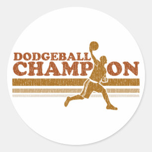 Sticker Rond Champion de Dodgeball vintage