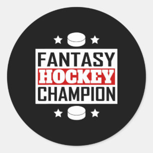 Sticker Rond Champion de hockey fantastique de style rétro