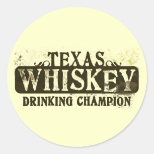 Sticker Rond Champion de la boisson au whisky du Texas