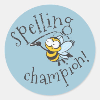 Sticker Rond Champion de l'épellation