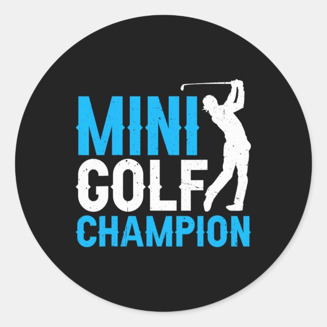 Sticker Rond Champion de mini-golf — (Devant)