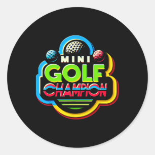 Sticker Rond Champion de Mini Golf -