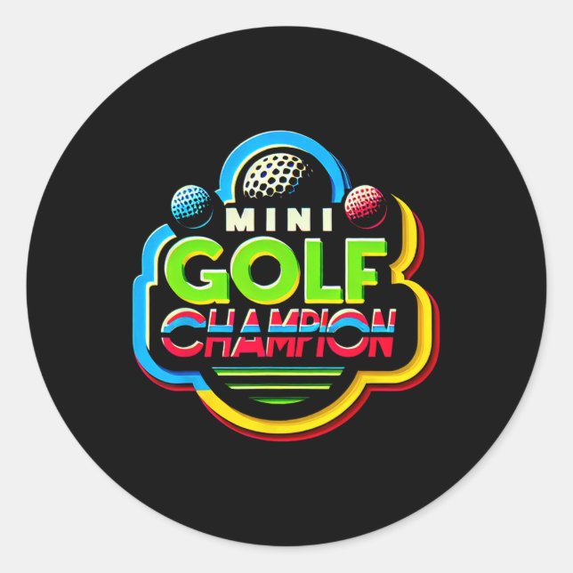 Sticker Rond Champion de Mini Golf - (Devant)