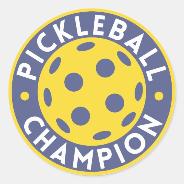 Sticker Rond Champion de Pickleball (Devant)