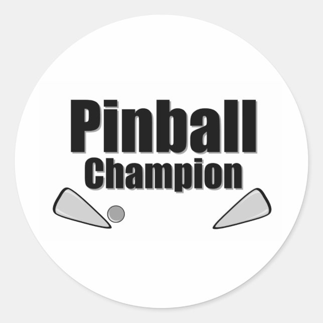 Sticker Rond Champion de Pinball (Devant)
