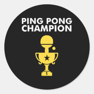 Sticker Rond Champion de Ping Pong pour Champions de tennis de 