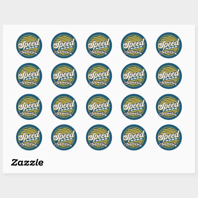 Sticker Rond Champion de vitesse (Feuille)
