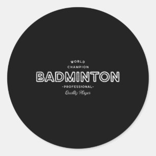 Sticker Rond Champion du Monde Rétro de Badminton Professionnel