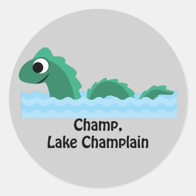 Sticker Rond Champion, lac Champlain (Devant)