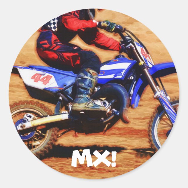 Sticker Rond Champion Motocross Dirt-Bike Racer 4 (Devant)