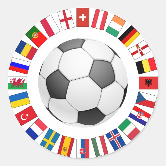 Sticker Rond Championnat d'Europe de football 2016 (Devant)