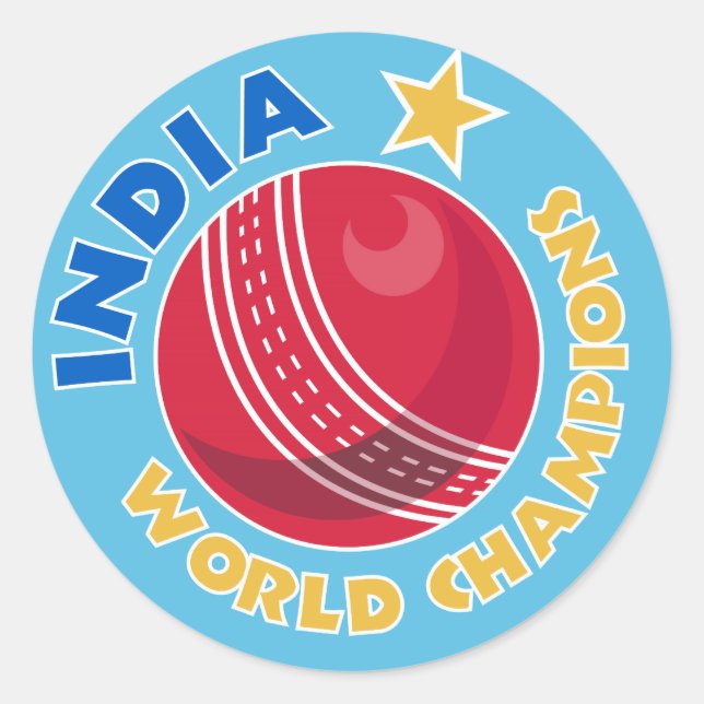 Sticker Rond championnat du monde d'inde de cricket (Devant)
