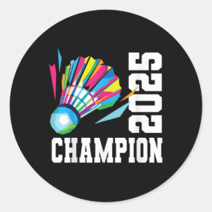 Sticker Rond Championnat Liga Titel Fan Badminton Top Sport Ve