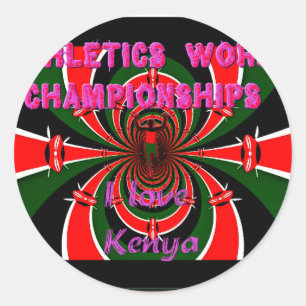 Sticker Rond Championnats du monde d'athlétisme du Kenya : Drap