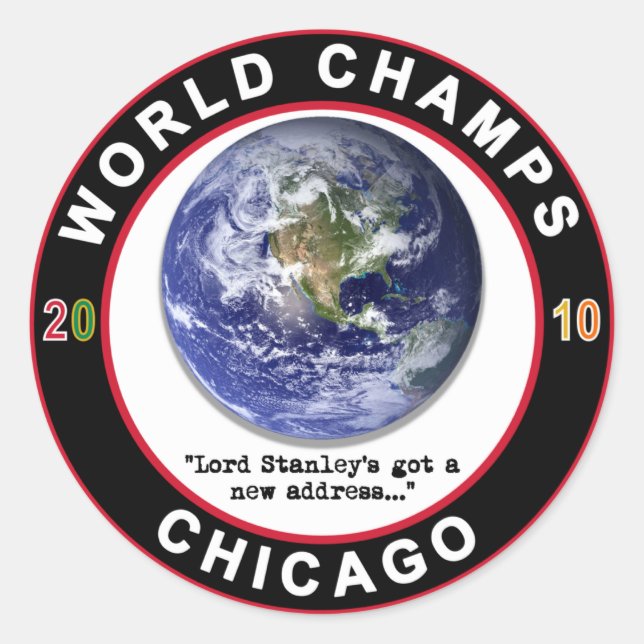 Sticker Rond Champions du monde des Champs 2010 de Chicago (Devant)
