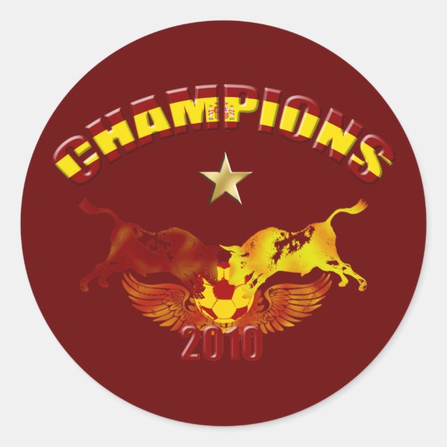 Sticker Rond Champions toro taureaux espagnols 2010 (Devant)