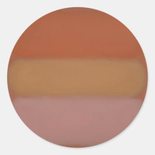 Sticker Rond Champs de couleur orange minimaliste blocs abstrai