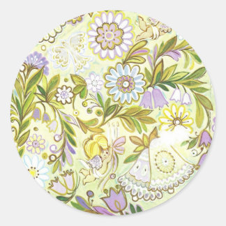 Sticker Rond Champs de lavande pour toujours Floral