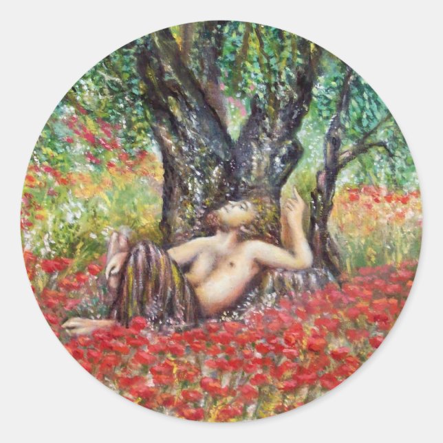 STICKER ROND CHAMPS DE PAN, D'OLIVE ET DE POPPY (Devant)