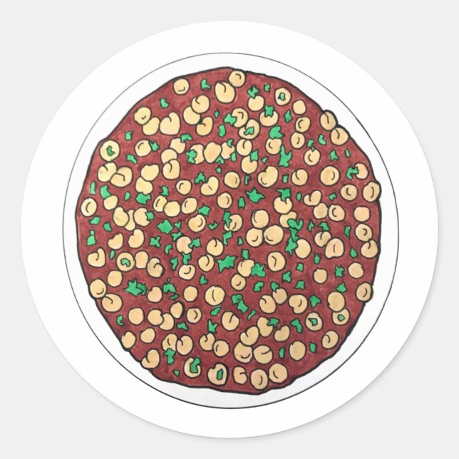 Sticker Rond Chana Masala Chole Indien nourriture Plat de pois  (Devant)