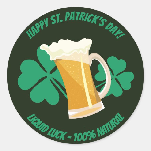 Sticker Rond chance liquide Saint Patrick's Day (Devant)