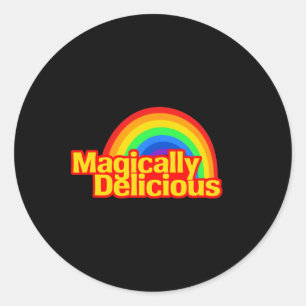 Sticker Rond Chance Magiquement Délicieux St. Patrick Day Rainb