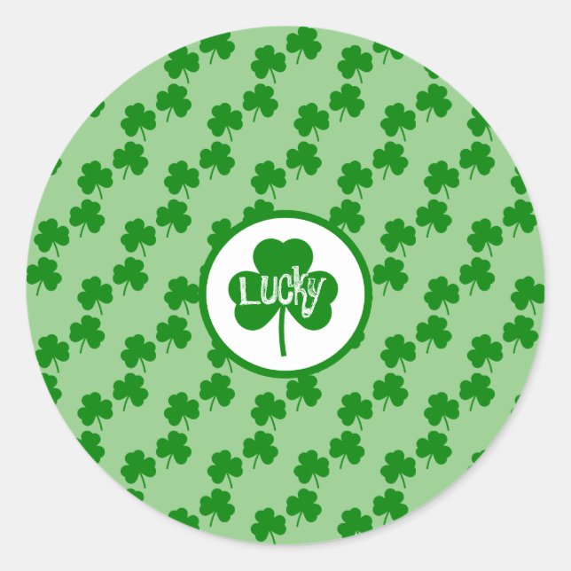 Sticker Rond Chance trèfle Stick rond classique Saint Patrick (Devant)