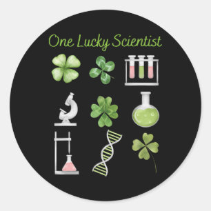 Sticker Rond Chanceux d'être béchers de science chimie scientif