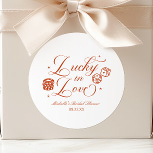 Sticker Rond Chanceux en amour jeu de cartes casino enterrement