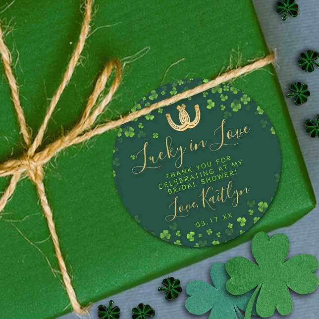 Sticker Rond Chanceux en amour Mariage Saint-Patrick (Créateur téléchargé)