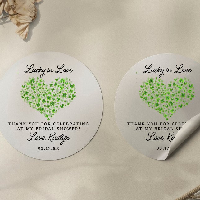 Sticker Rond Chanceux en amour Mariage Saint-Patrick (Créateur téléchargé)