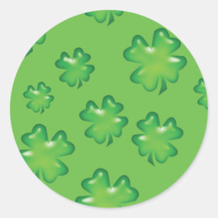 Sticker Rond chanceux shamrock trèfle irlandais à quatre feuill