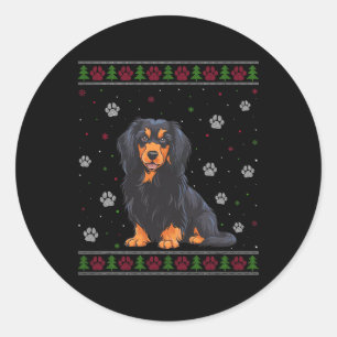Sticker Rond Chandail de Noël de Havanais Xmas animal chien Lov