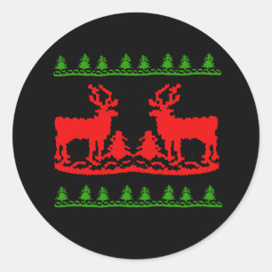 Sticker Rond Chandail de Noël moche