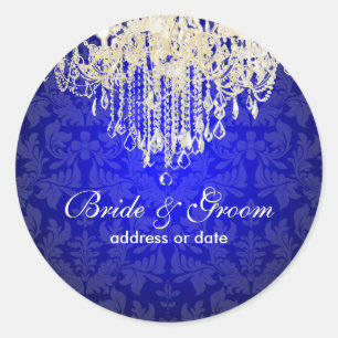 Sticker Rond Chandelier en cristal PixDezines/damas baroque